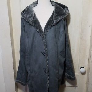 Women Within Faux Shearling Hooded Coat